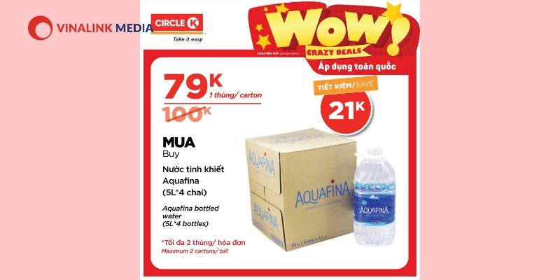 Các chiến dịch khuyến mại, giảm giá Aquafina